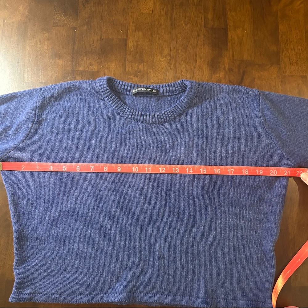 brandy melville blue cropped Francesca sweater in a wool blend - Picture 14 of 16